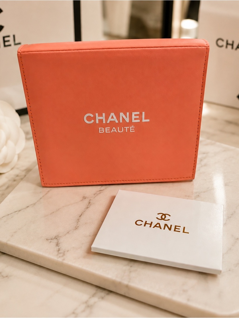 Limited Edition Chanel Makeup Bag From Chanel Takeaway Edition & extra fold box